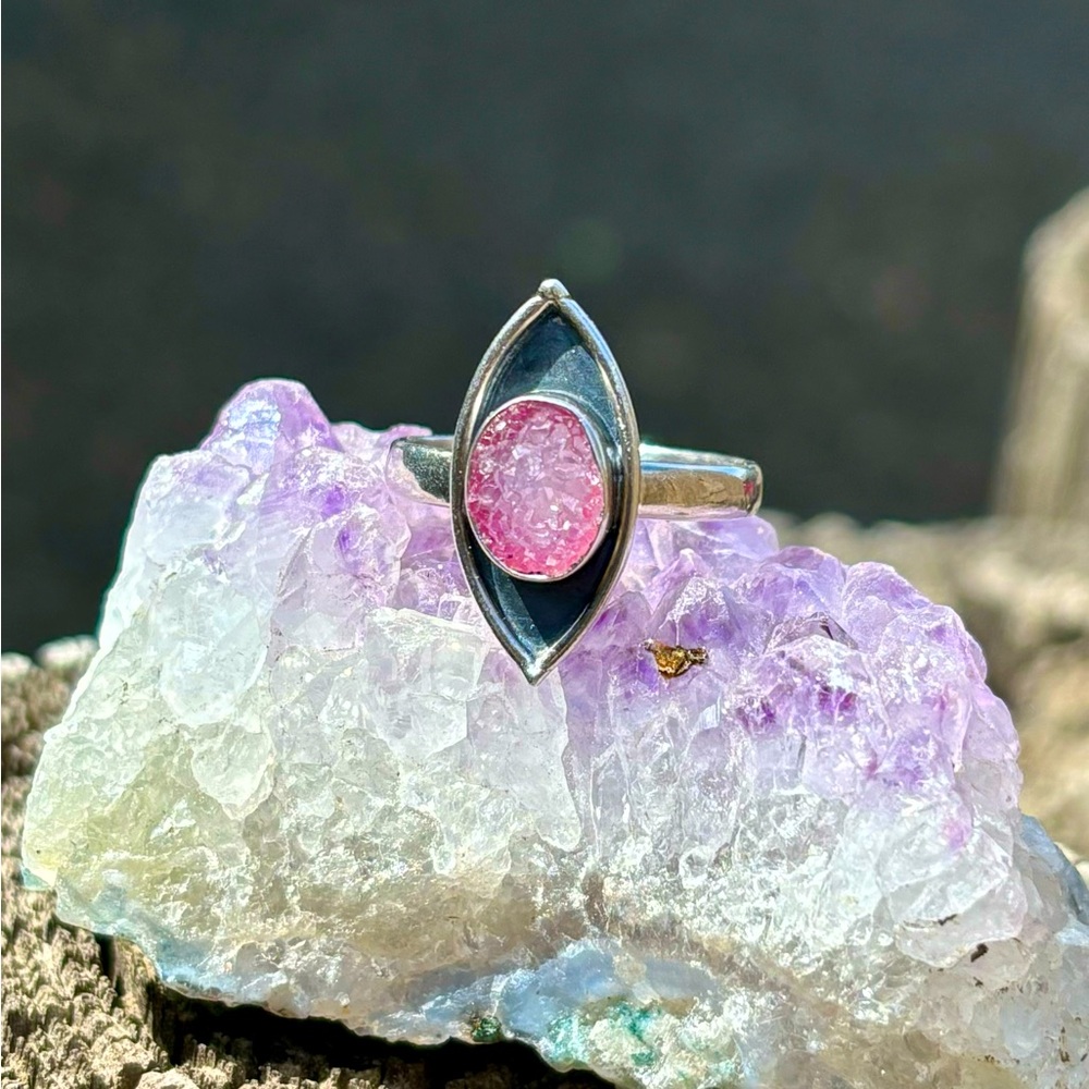 Pink Druzy Ring - image 3